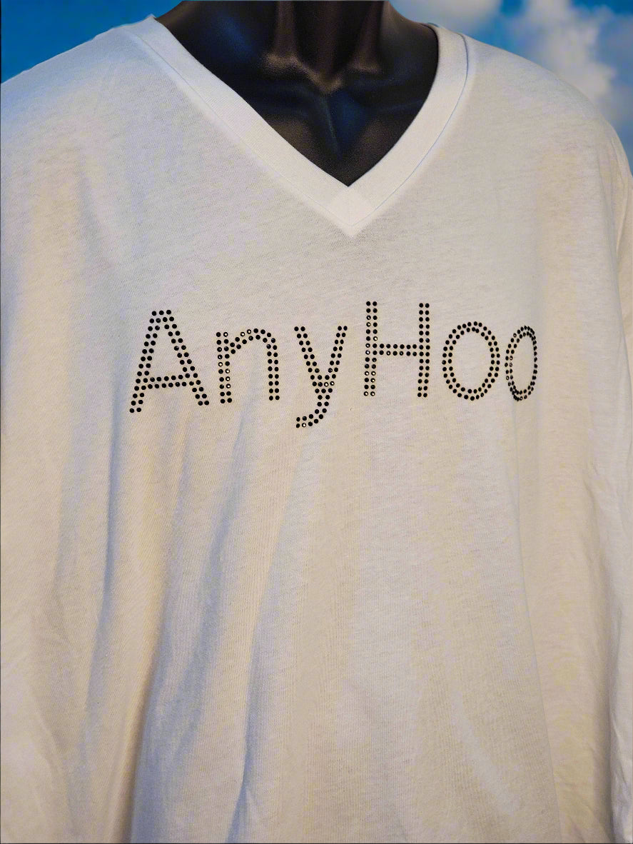 Anyhoo T Shirt with Rhinestones The Polite Southern way to Change the Subject - Top Drop Viral