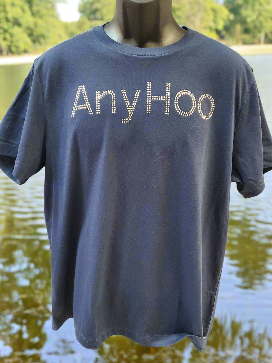 Anyhoo T Shirt with Rhinestones The Polite Southern way to Change the Subject - Top Drop Viral