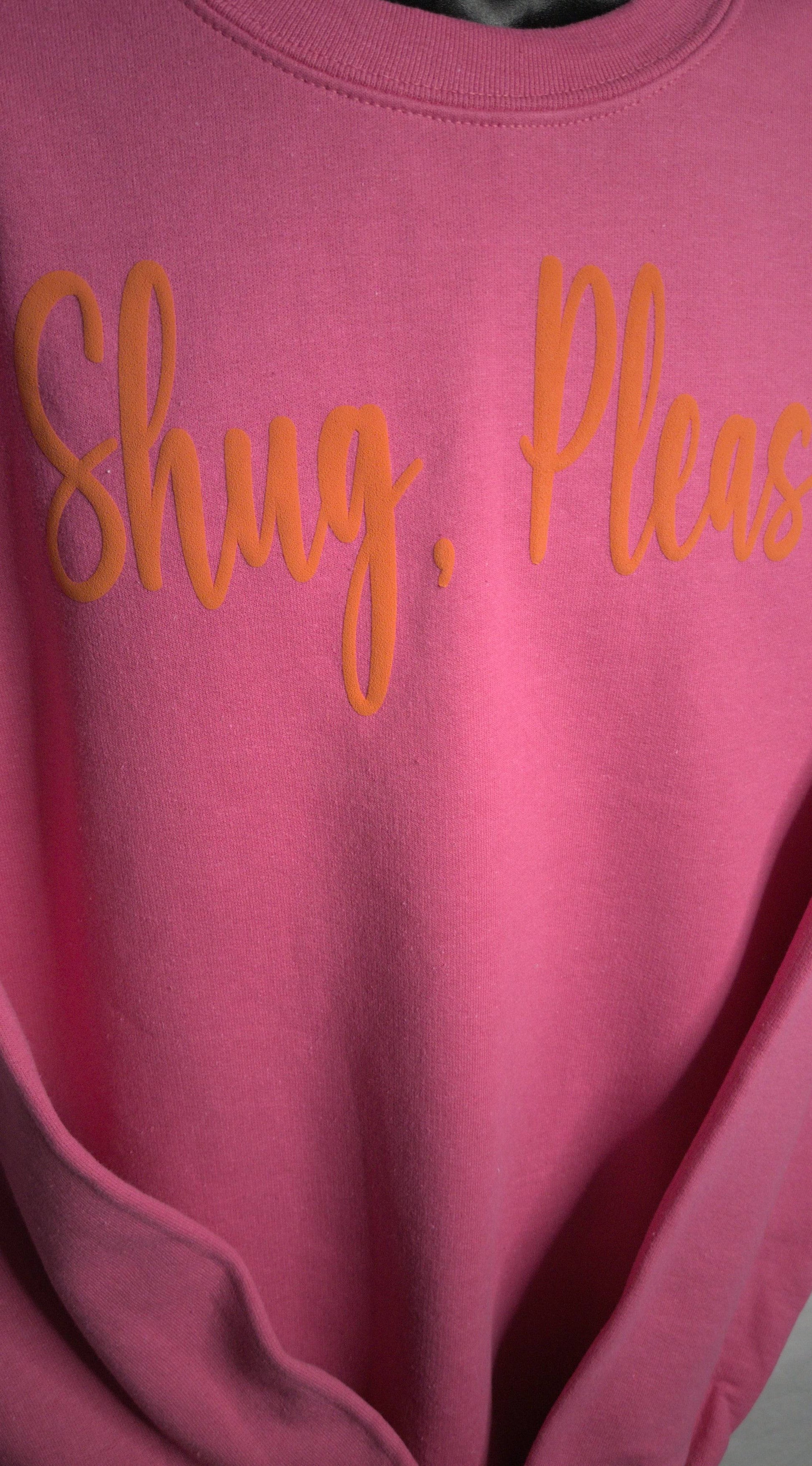BRIGHT PINK AND ORANGE PUFF, Show Your Southern Side with Shug, Please (R) Unisex Crew Neck Sweatshirt - Top Drop Viral