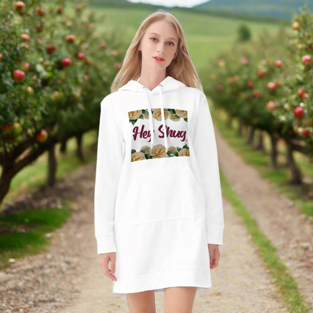 226. Hey Shug Magnolia border Women's  Hoodie Dress - Top Drop Viral