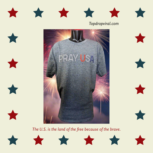 PRAY USA BEAUTIFUL RHINESTONE T SHIRT The Best thing you can do to show up for our Country - Top Drop Viral