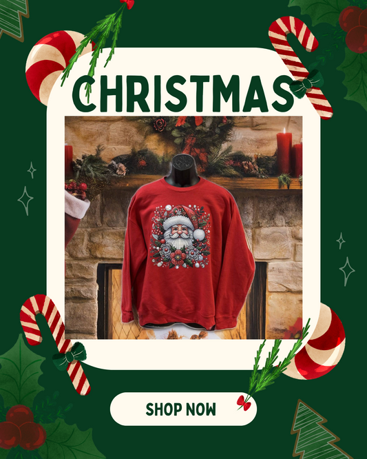 Special Christmas Crewneck With Jolly Old Saint Nick Peeking in on You!! - Top Drop Viral